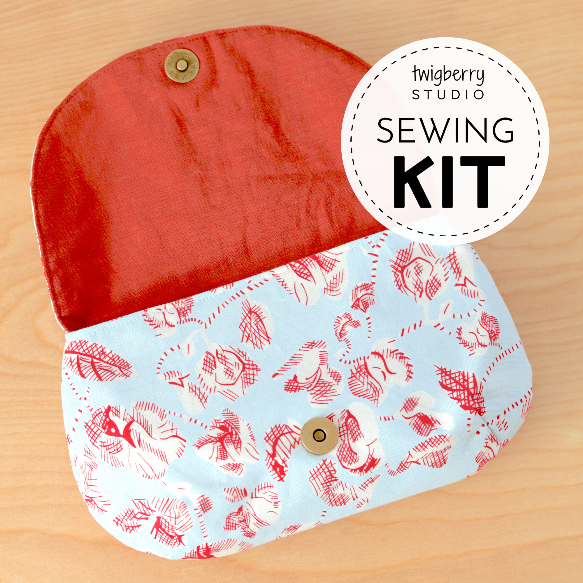Magnetic Flap Clutch SEWING KIT fabric options TwigBerryStudio